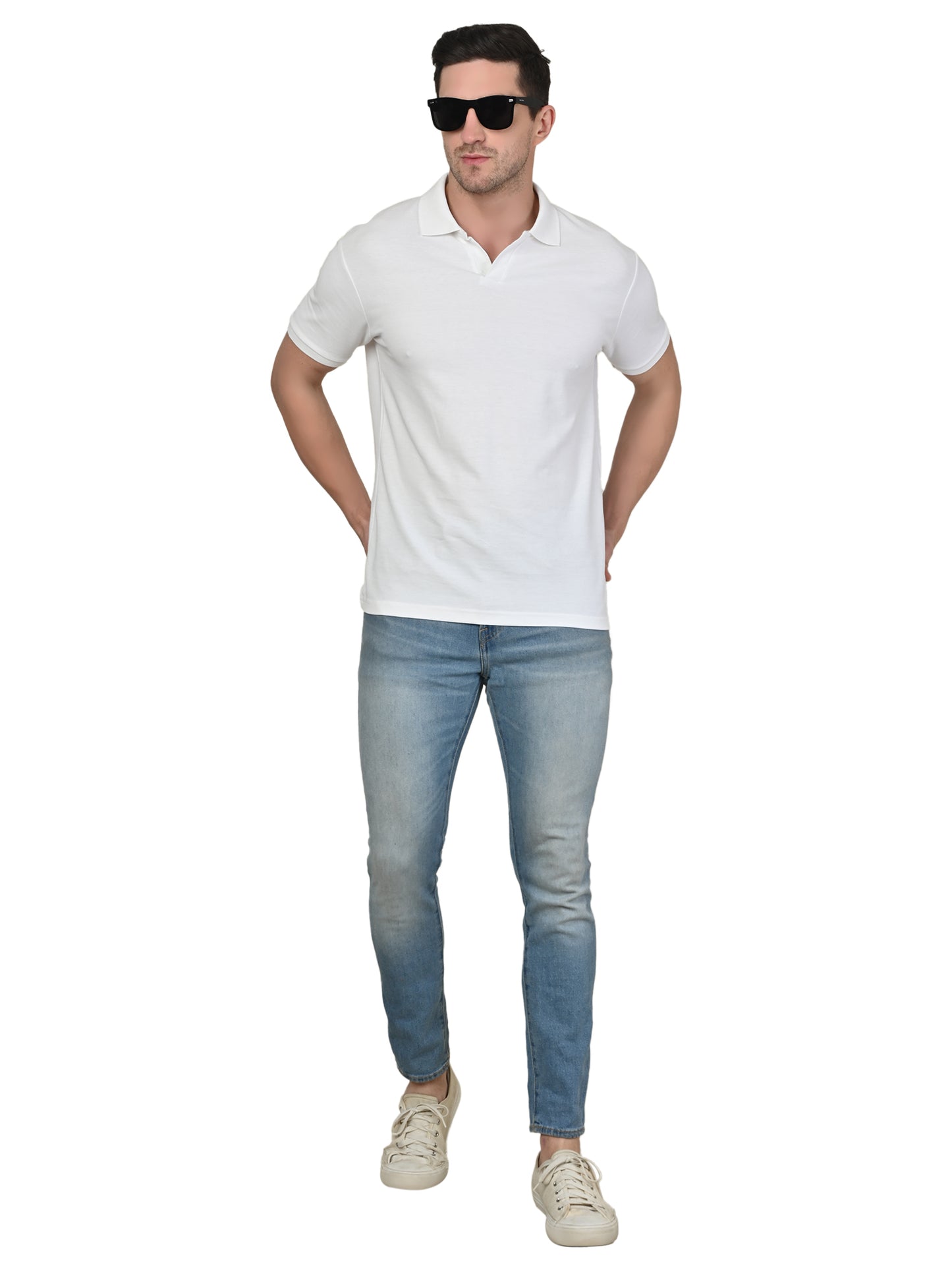 Foxie Johnny Collar Polo-T-shirt | White