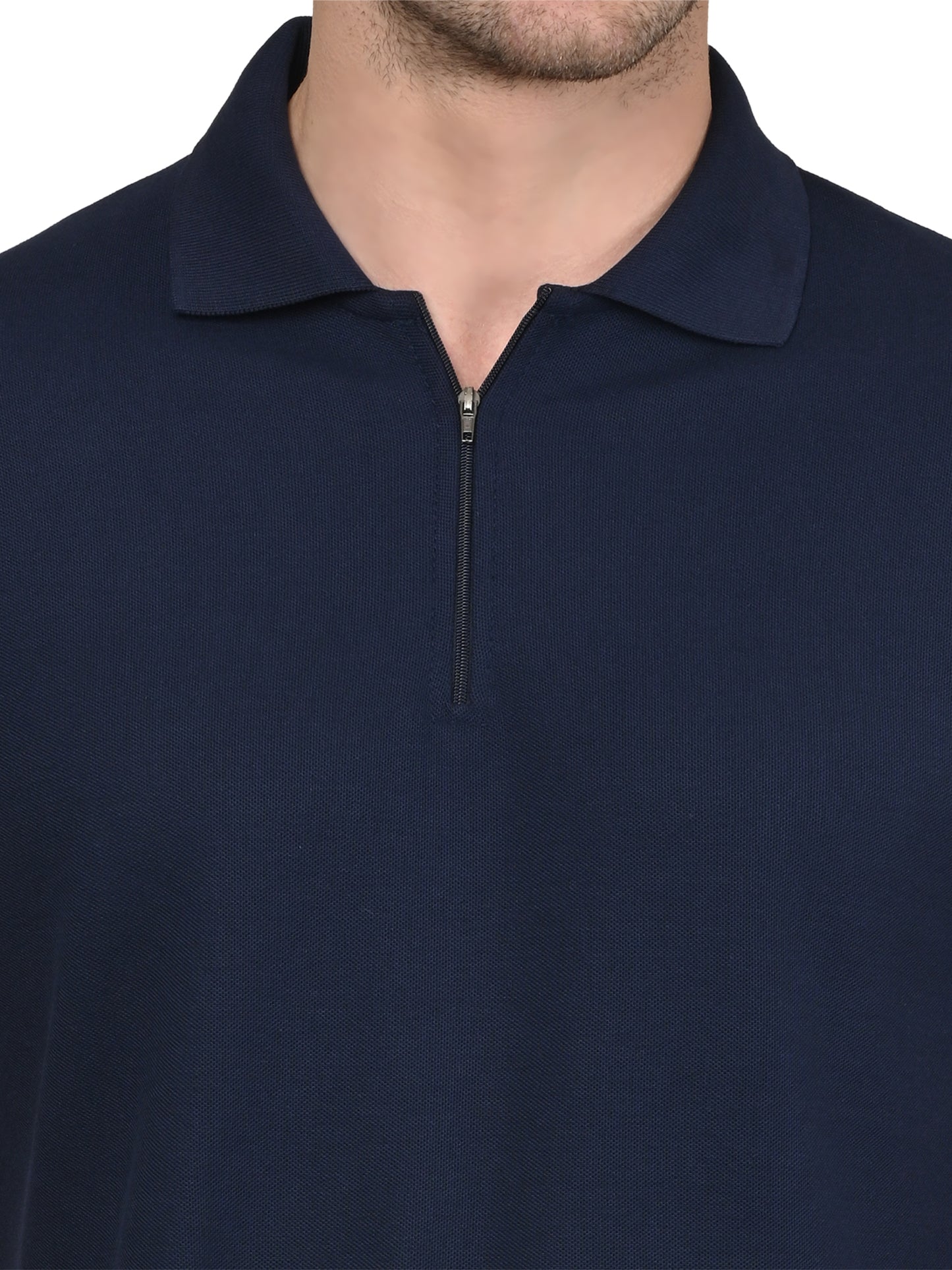 Foxie Zipper Polo-T-shirt | Navy Blue