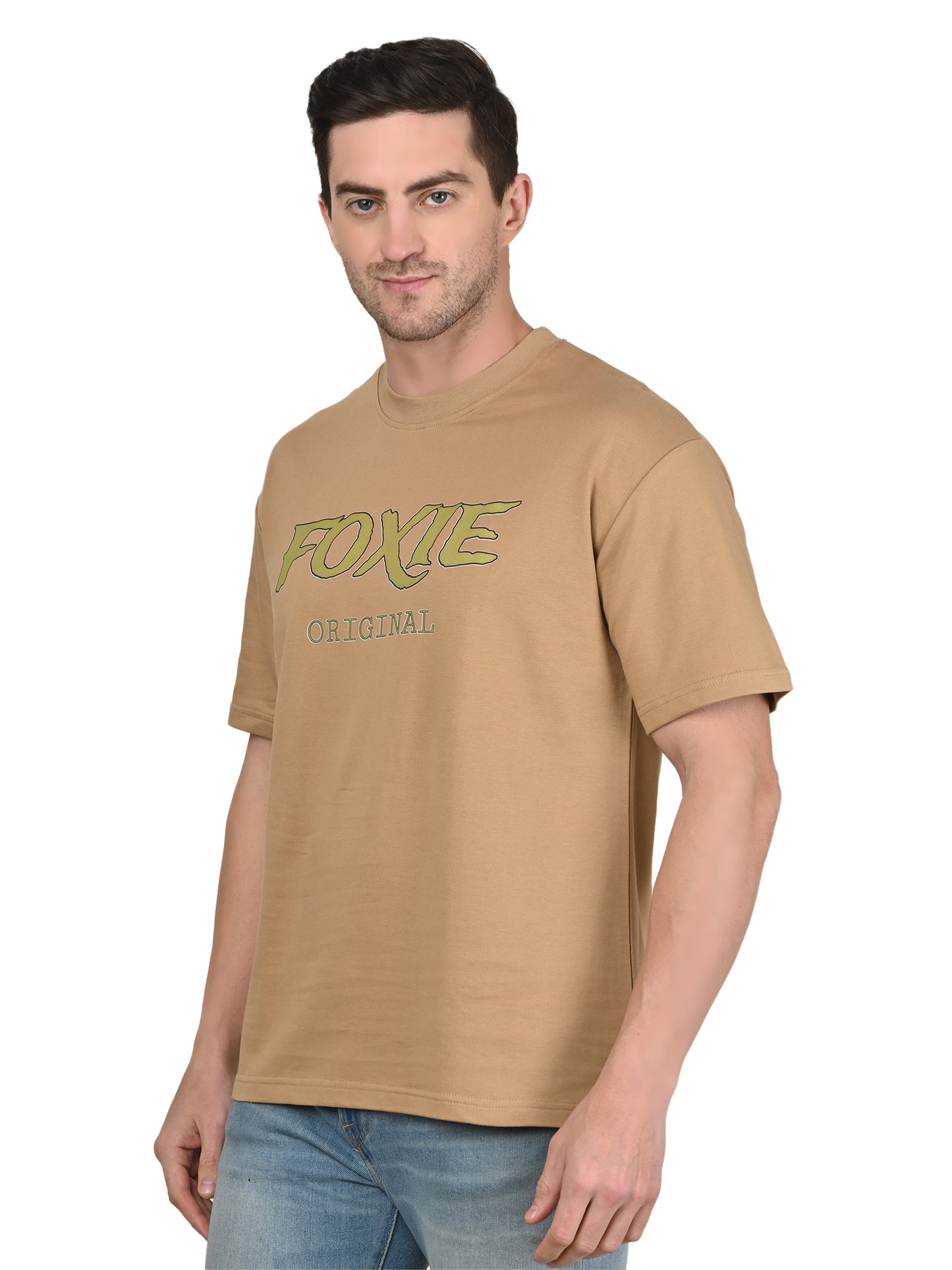 Foxie Original Printed Oversized T-Shirt | Beige