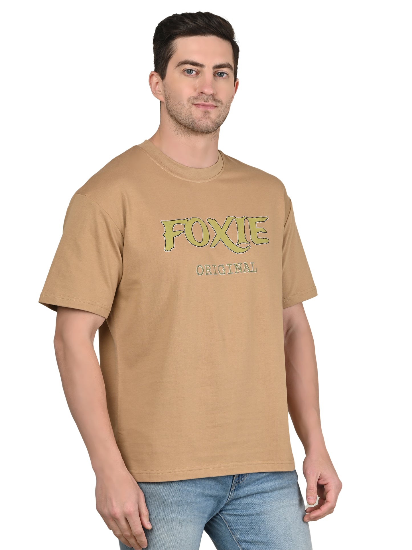 Foxie Original Printed Oversized T-Shirt | Beige