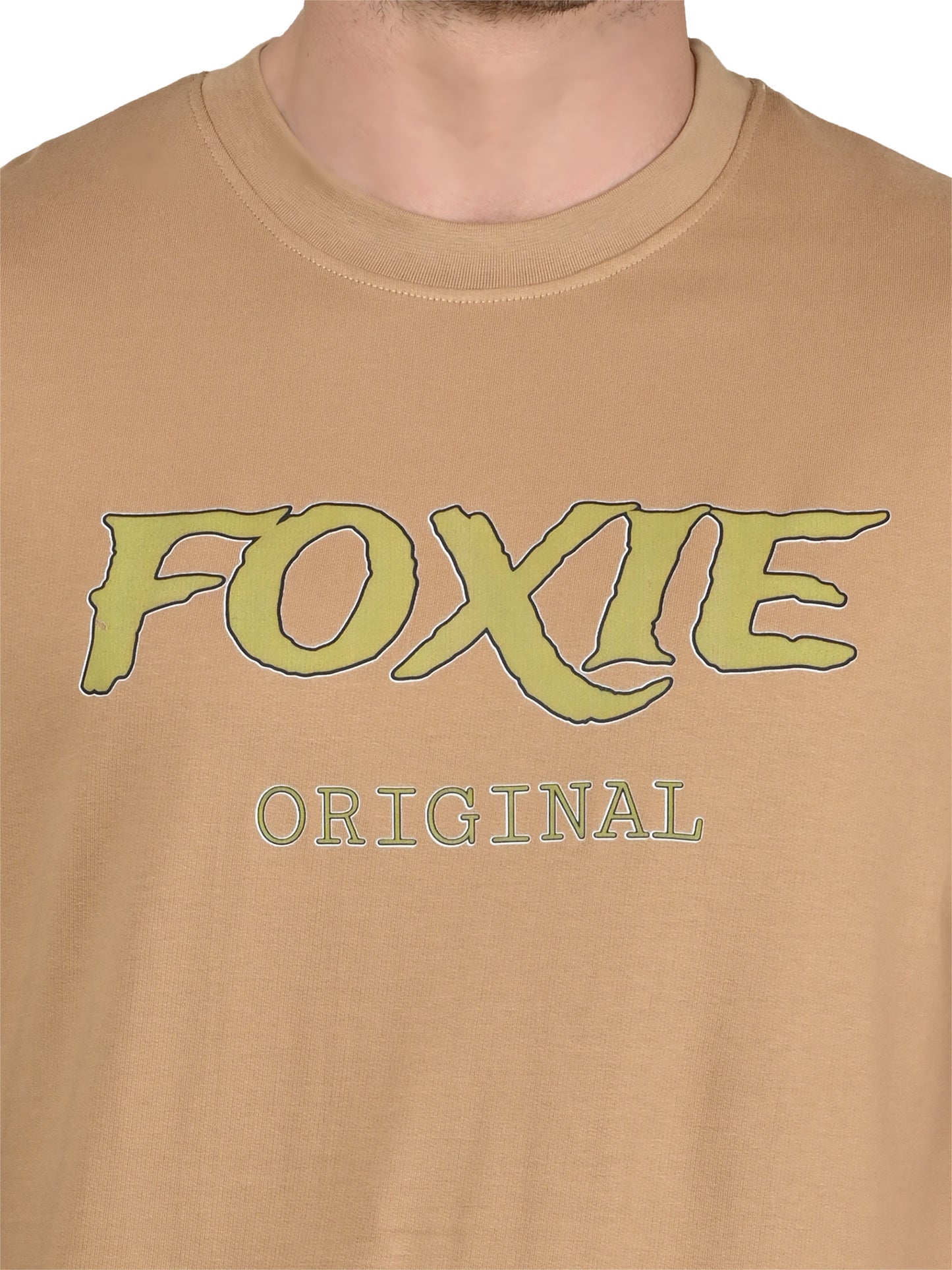 Foxie Original Printed Oversized T-Shirt | Beige