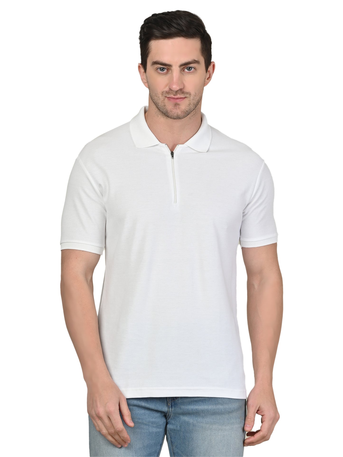 Foxie Zipper Polo-T-shirt | White