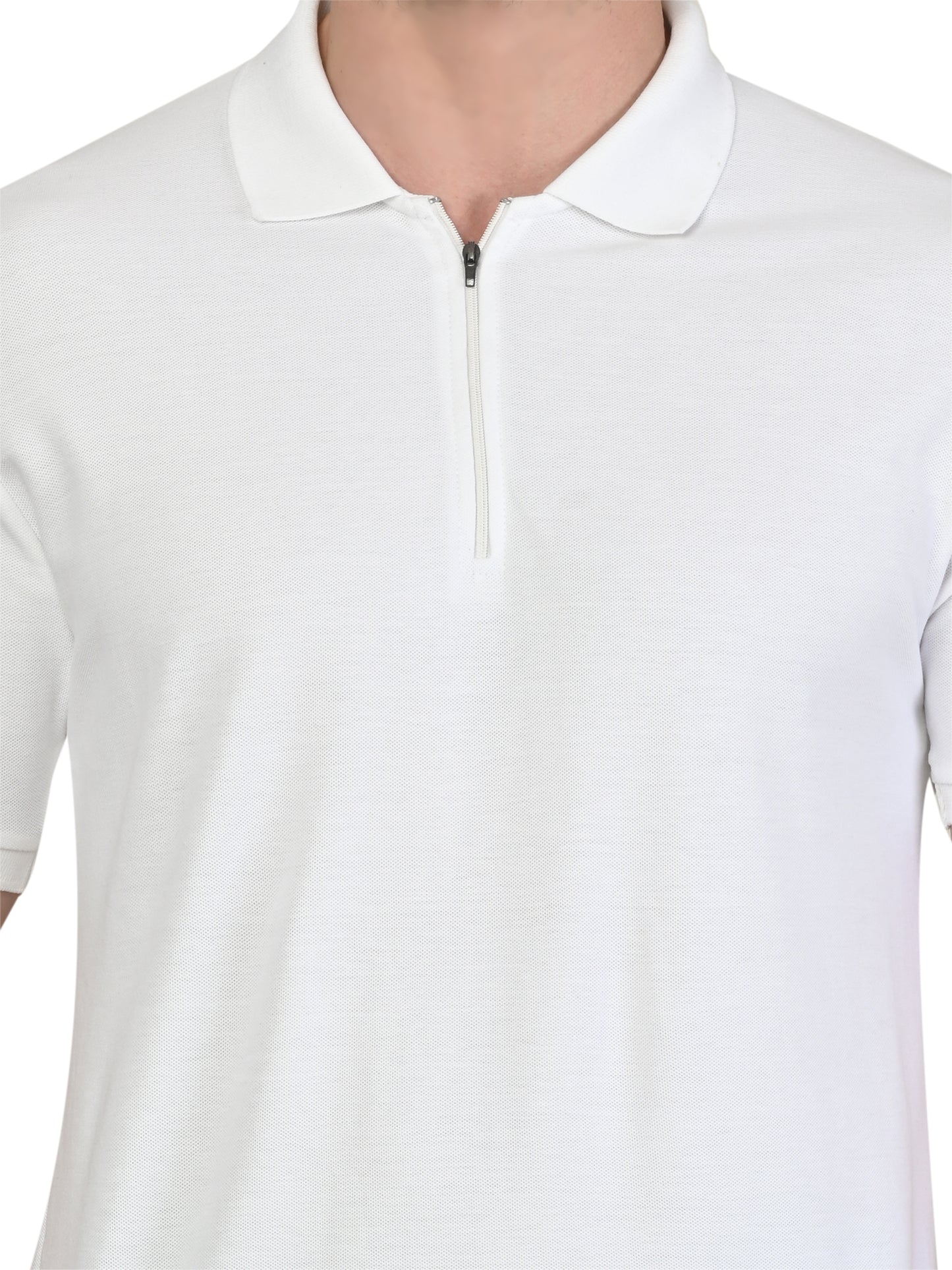 Foxie Zipper Polo-T-shirt | White