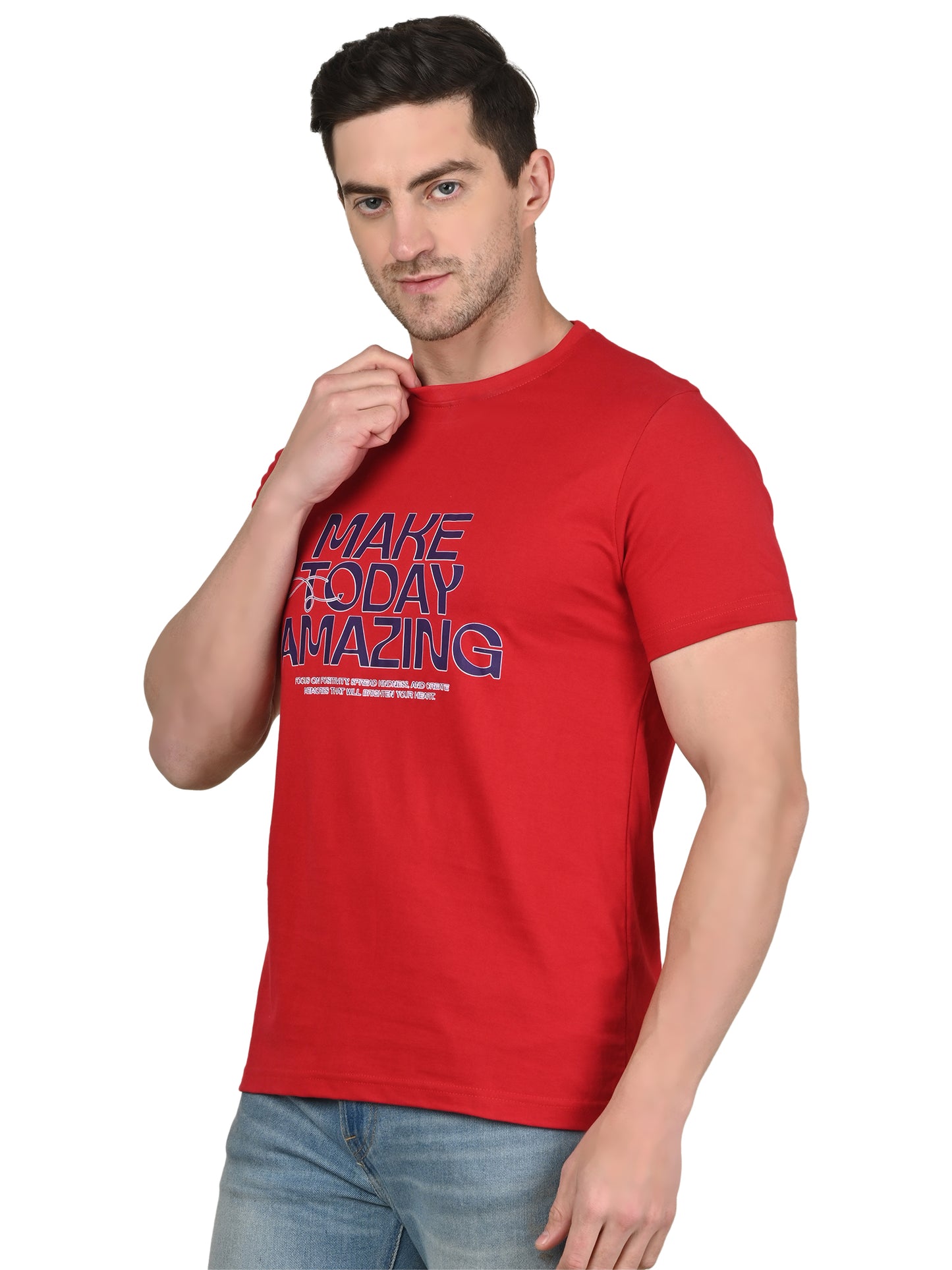 Foxie Make Today Amazing Printed Regular Fit Classic T-Shirt | Red