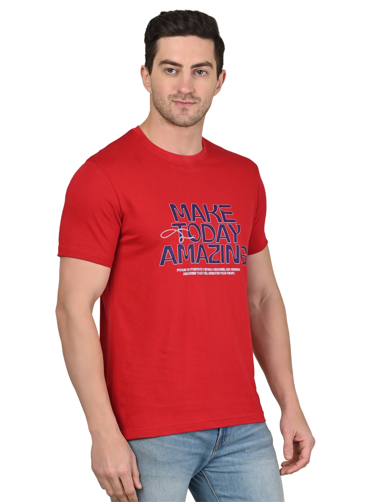 Foxie Make Today Amazing Printed Regular Fit Classic T-Shirt | Red