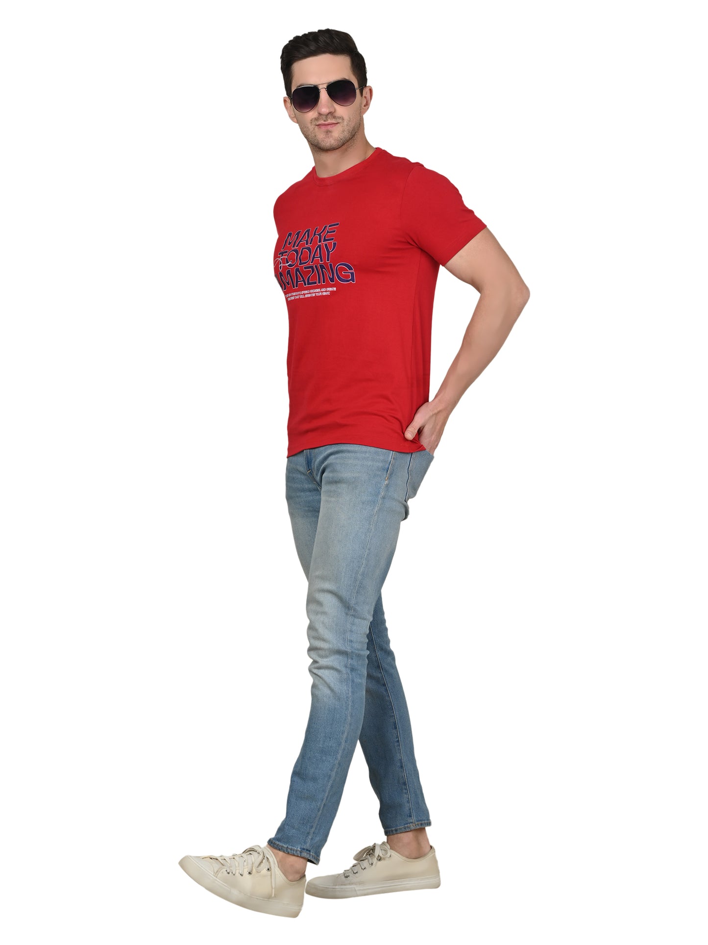 Foxie Make Today Amazing Printed Regular Fit Classic T-Shirt | Red