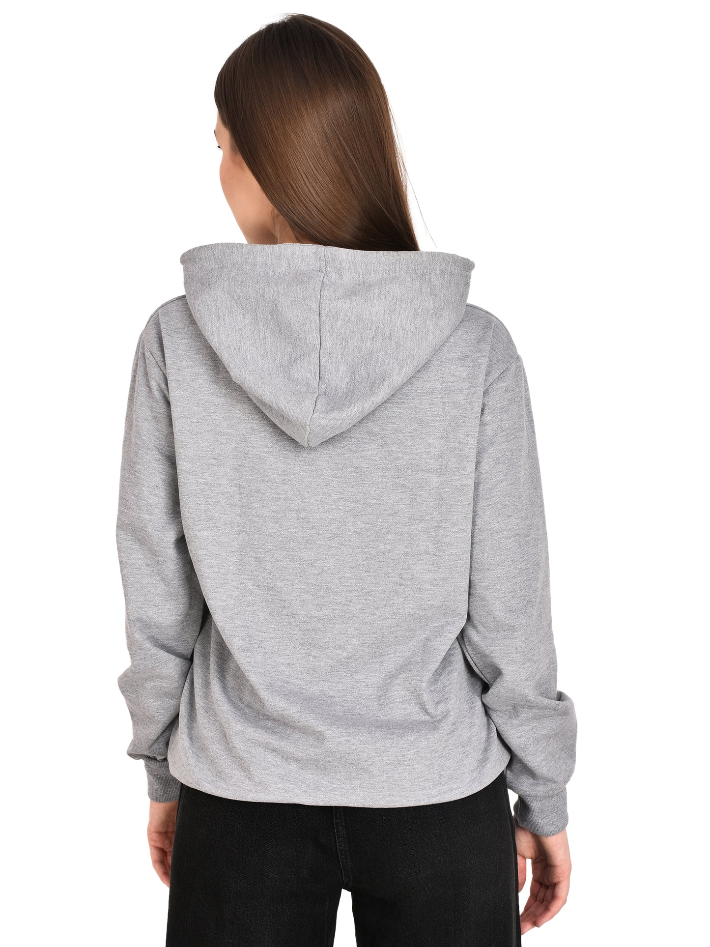 Foxie Printed Hoodie - Female- Grey - Foxie