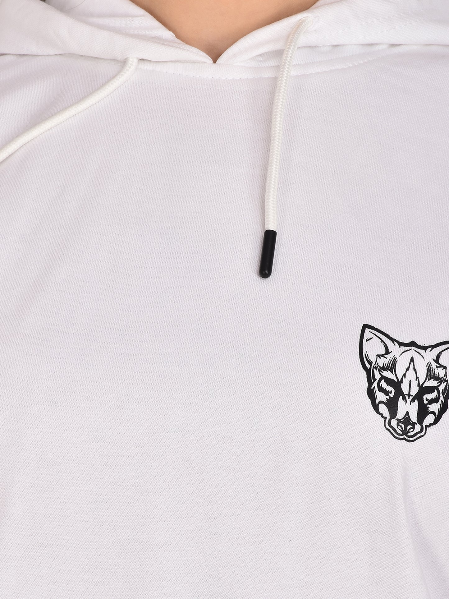 Foxie Printed Hoodie - Female- White - Foxie