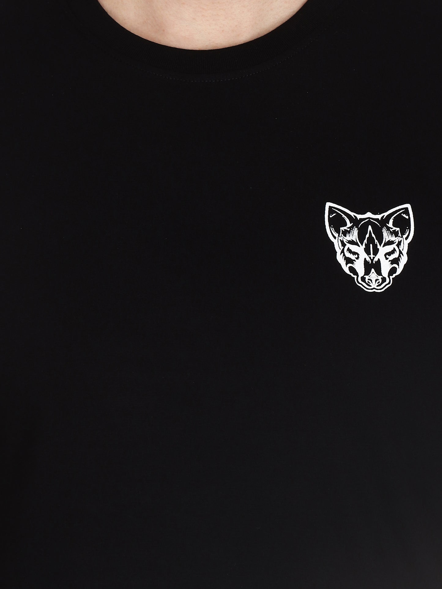 Foxie Classic Round Neck Printed T-Shirt -Black - Foxie