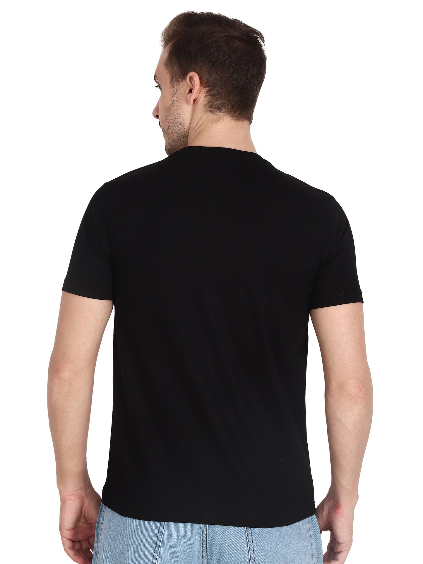 Foxie Classic Round Neck Printed T-Shirt -Black - Foxie