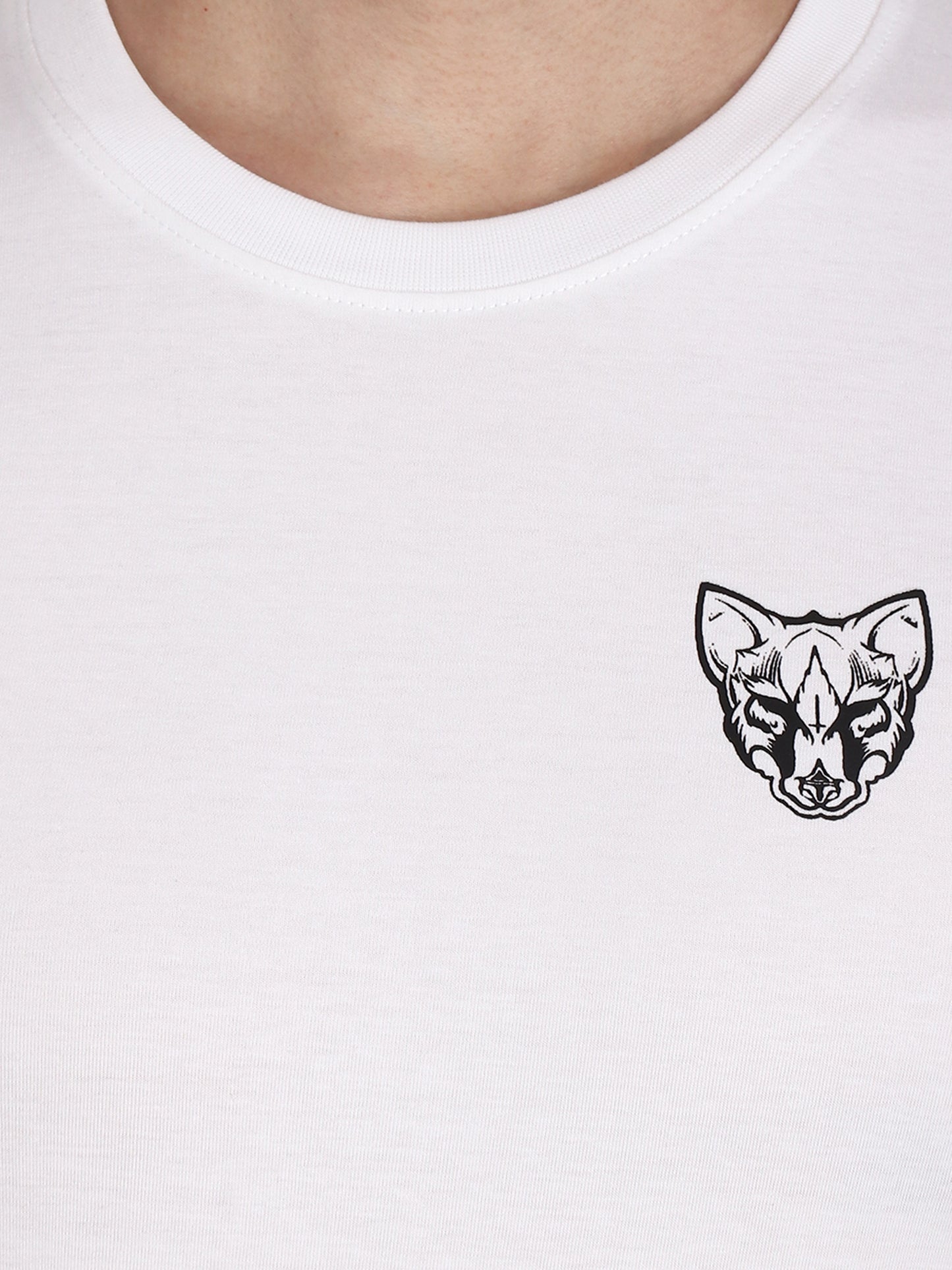 Foxie Classic Round Neck Printed T-Shirt -White - Foxie