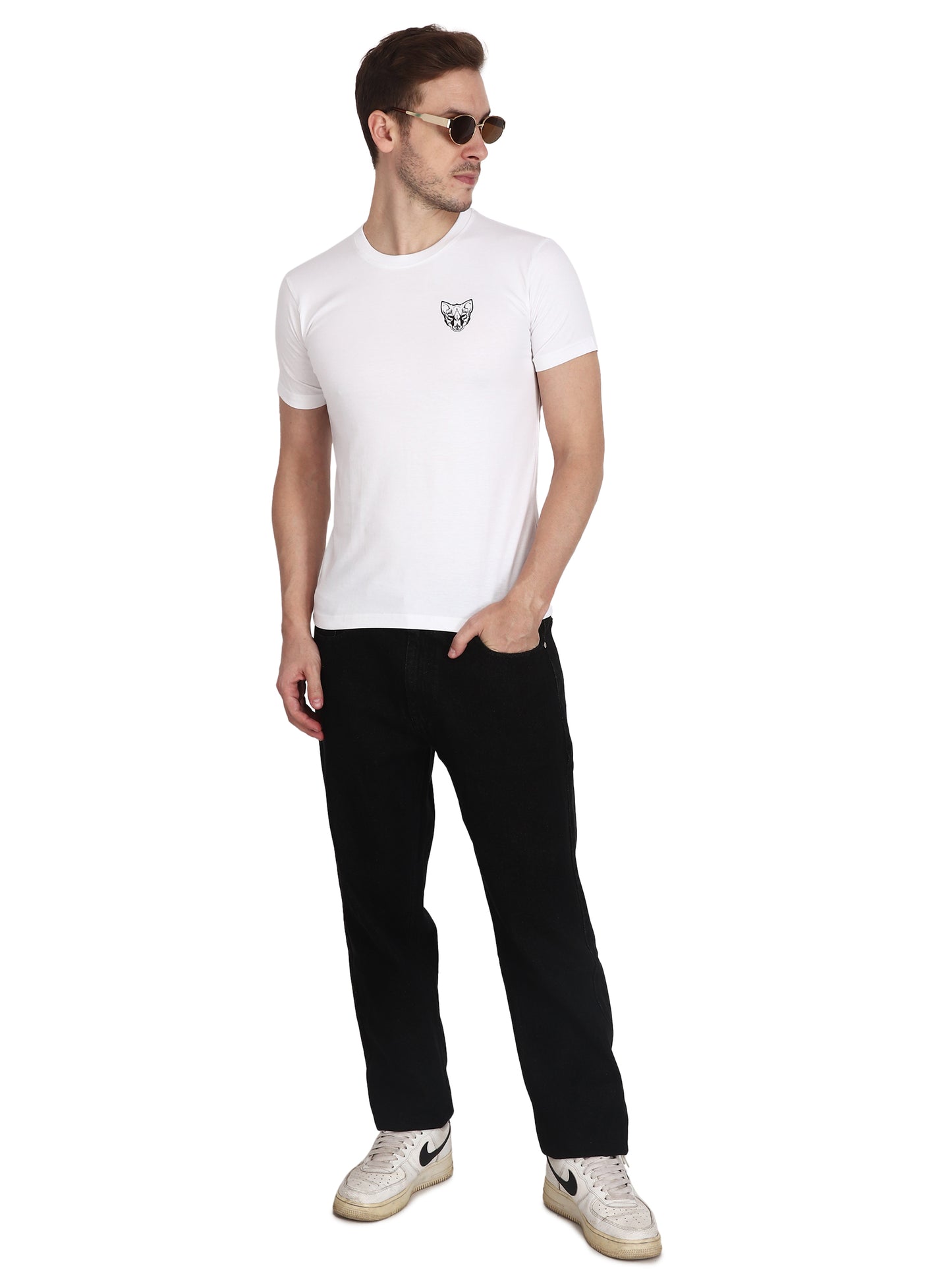 Foxie Classic Round Neck Printed T-Shirt -White - Foxie
