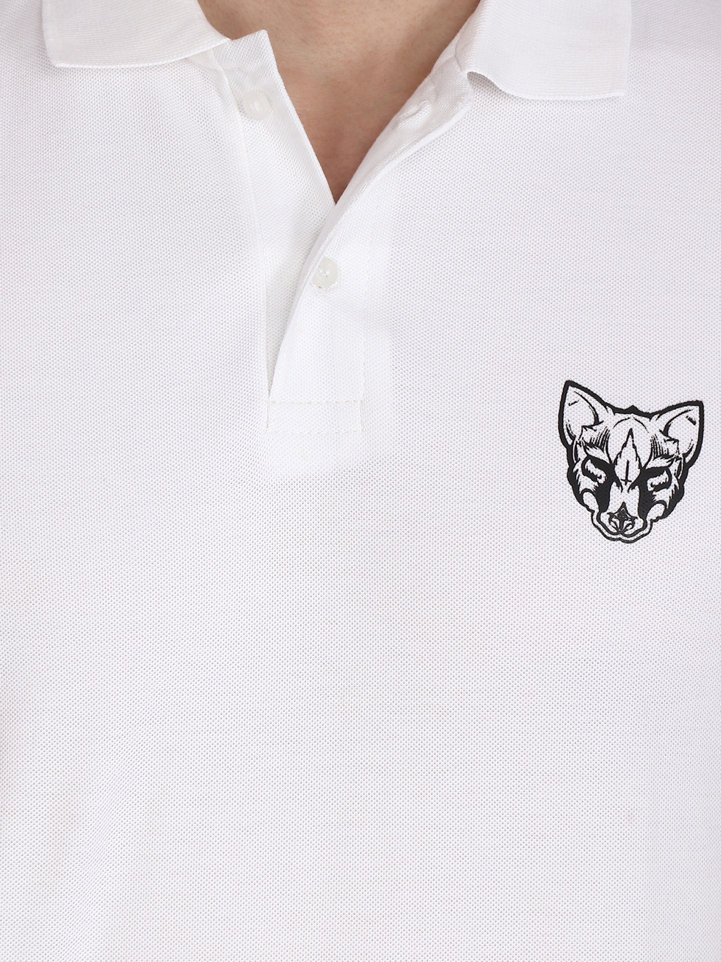Foxie Polo Printed T-Shirt -White - Foxie