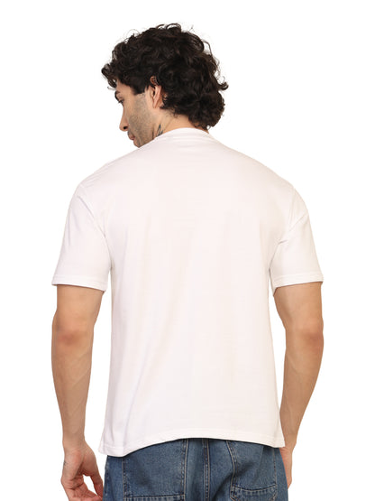 Foxie Skull Mushroom Printed Oversized T-Shirt | White