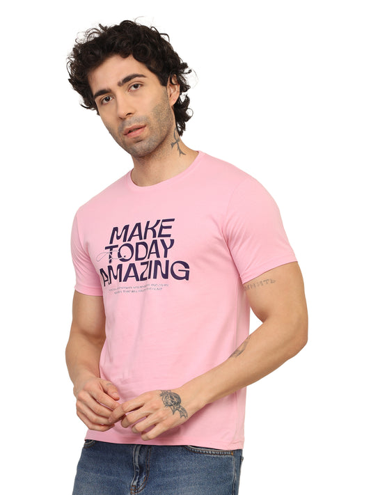 Foxie Make Today Amazing Printed Regular Fit Classic T-Shirt | Pink