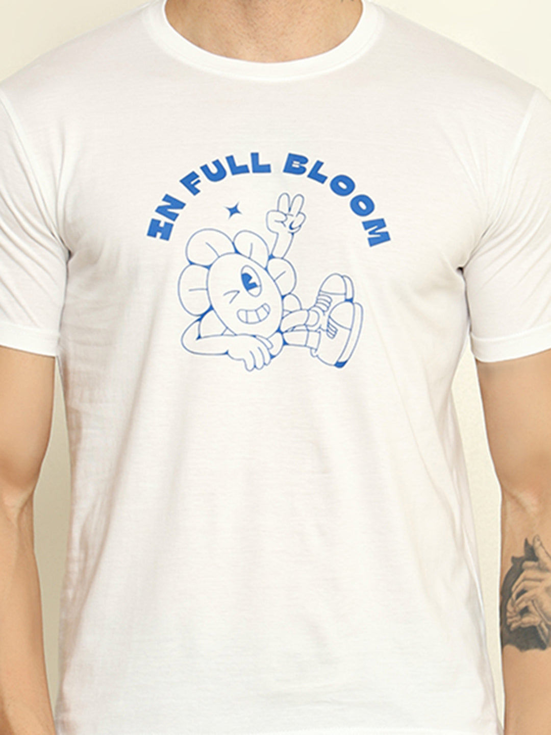 Foxie Bloom Printed Regular Fit Classic T-shirt | White