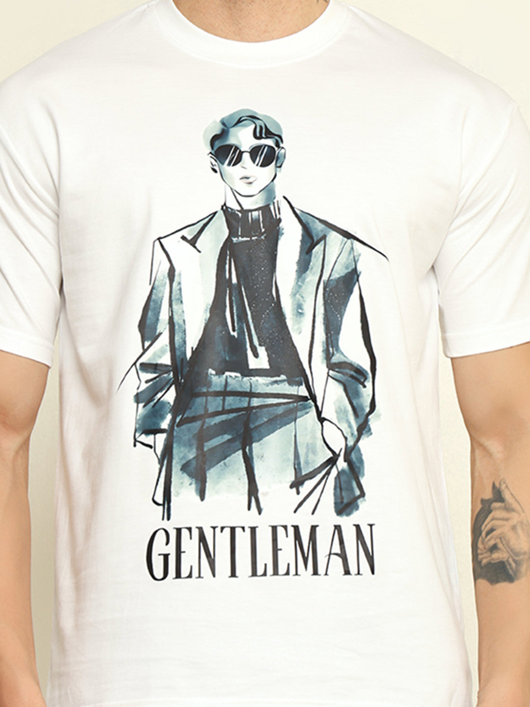 Foxie Gentleman Printed Oversized T-shirt | White
