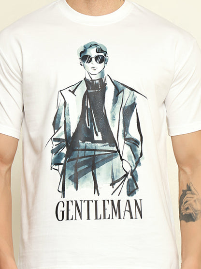 Foxie Gentleman Printed Oversized T-shirt | White