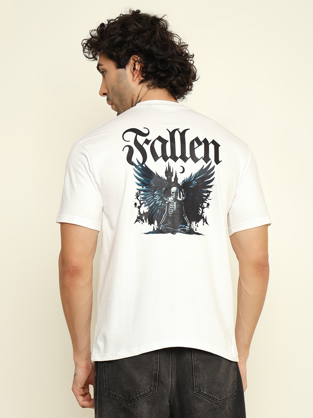 Foxie Fallen Printed Oversized T-shirt | White