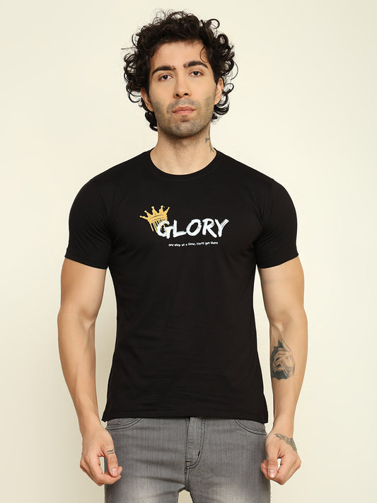 Foxie Glory Printed Regular Fit Classic T-shirt | Black