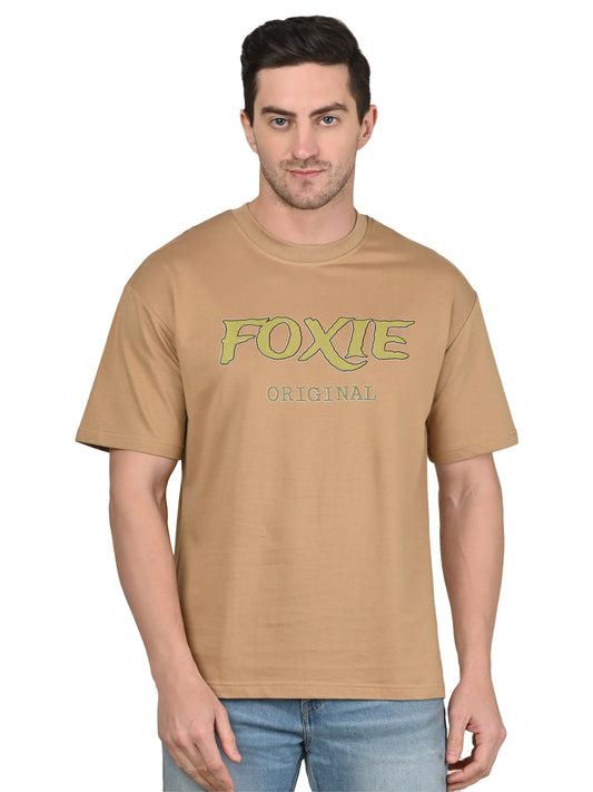 Foxie Original Printed Oversized T-Shirt | Beige