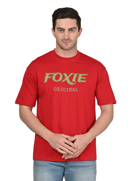 Foxie Original Printed Oversized T-Shirt | Red