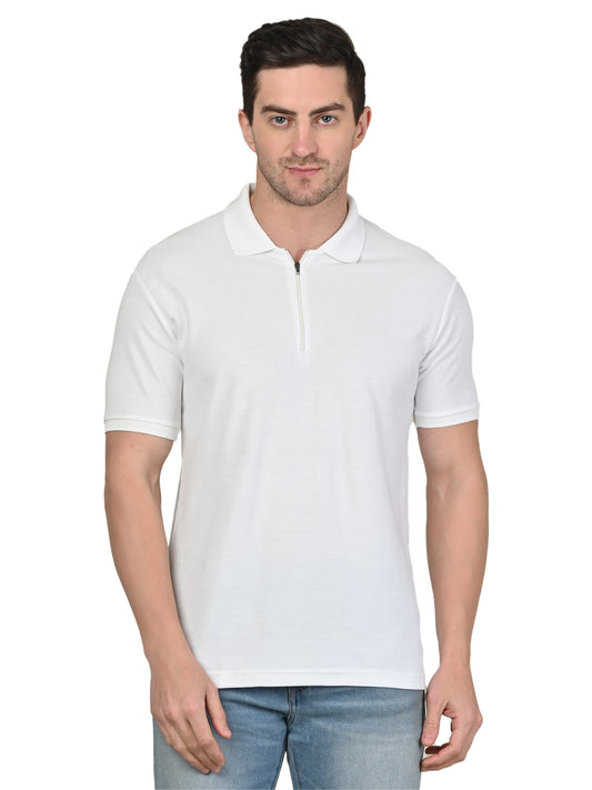 Foxie Zipper Polo-T-shirt | White