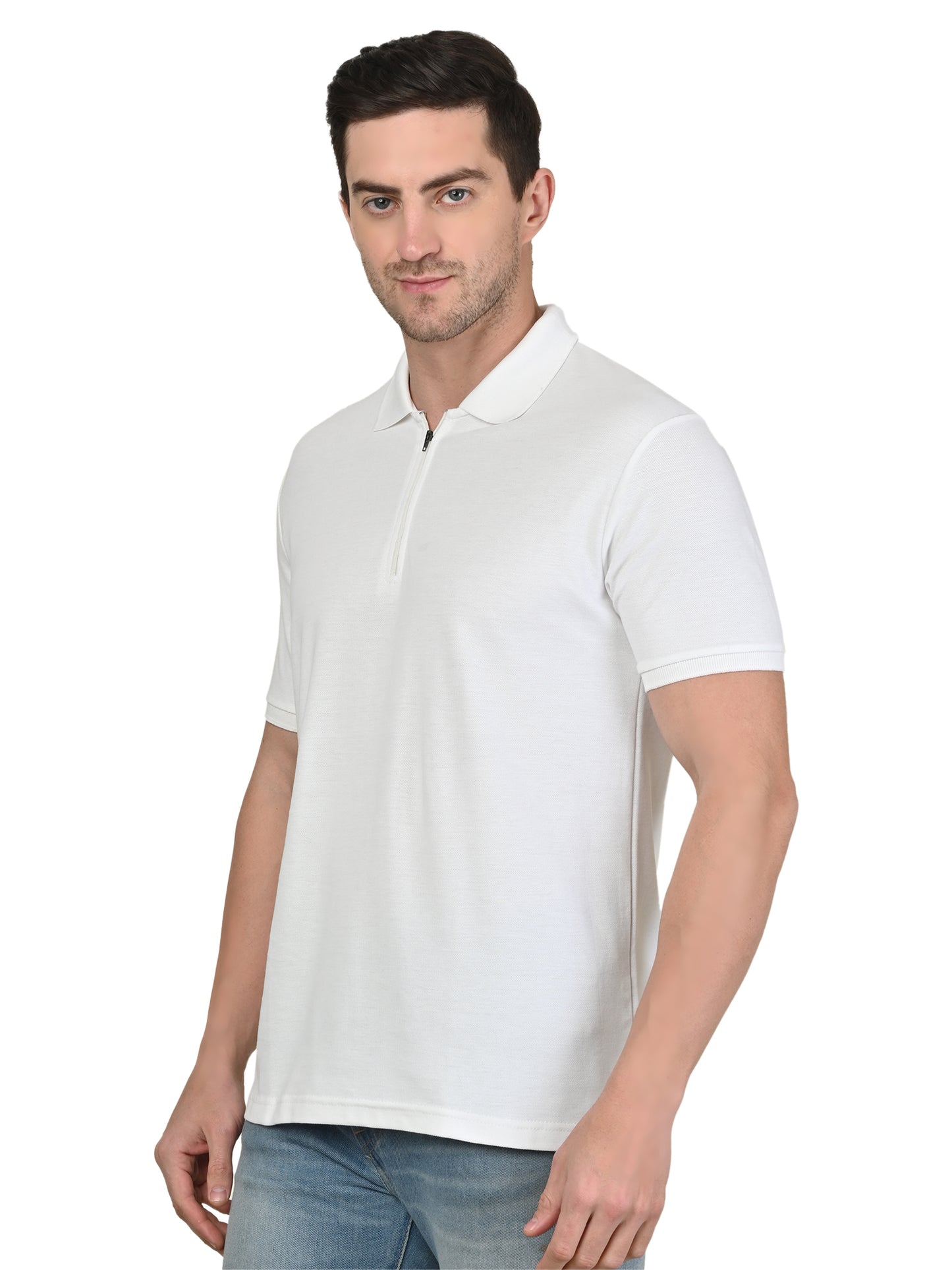 Foxie Zipper Polo-T-shirt | White