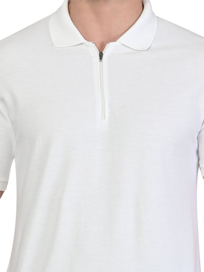 Foxie Zipper Polo-T-shirt | White