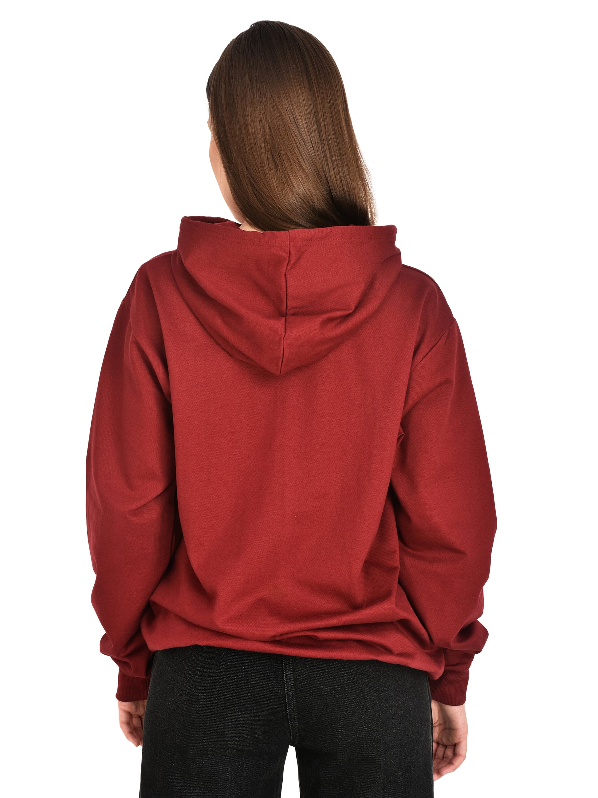 Foxie Printed Hoodie - Female- Maroon - Foxie