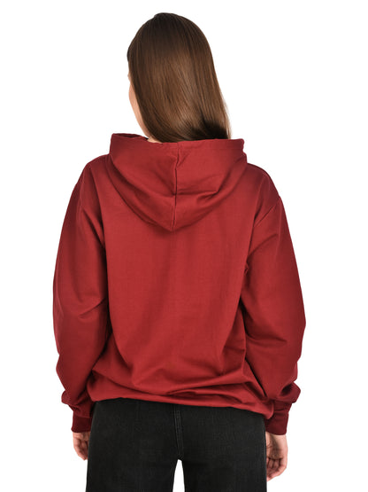 Foxie Printed Hoodie - Female- Maroon - Foxie