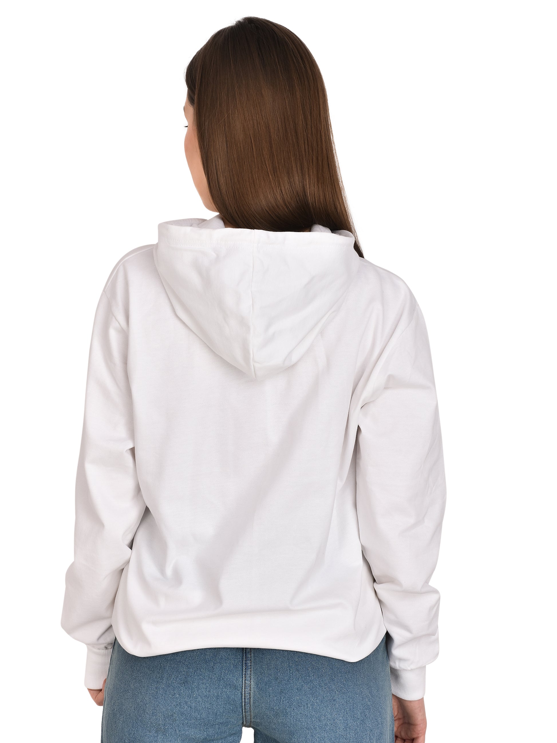 Foxie Printed Hoodie - Female- White - Foxie