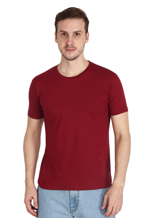 Foxie Classic Round Neck T-Shirt -Maroon - Foxie