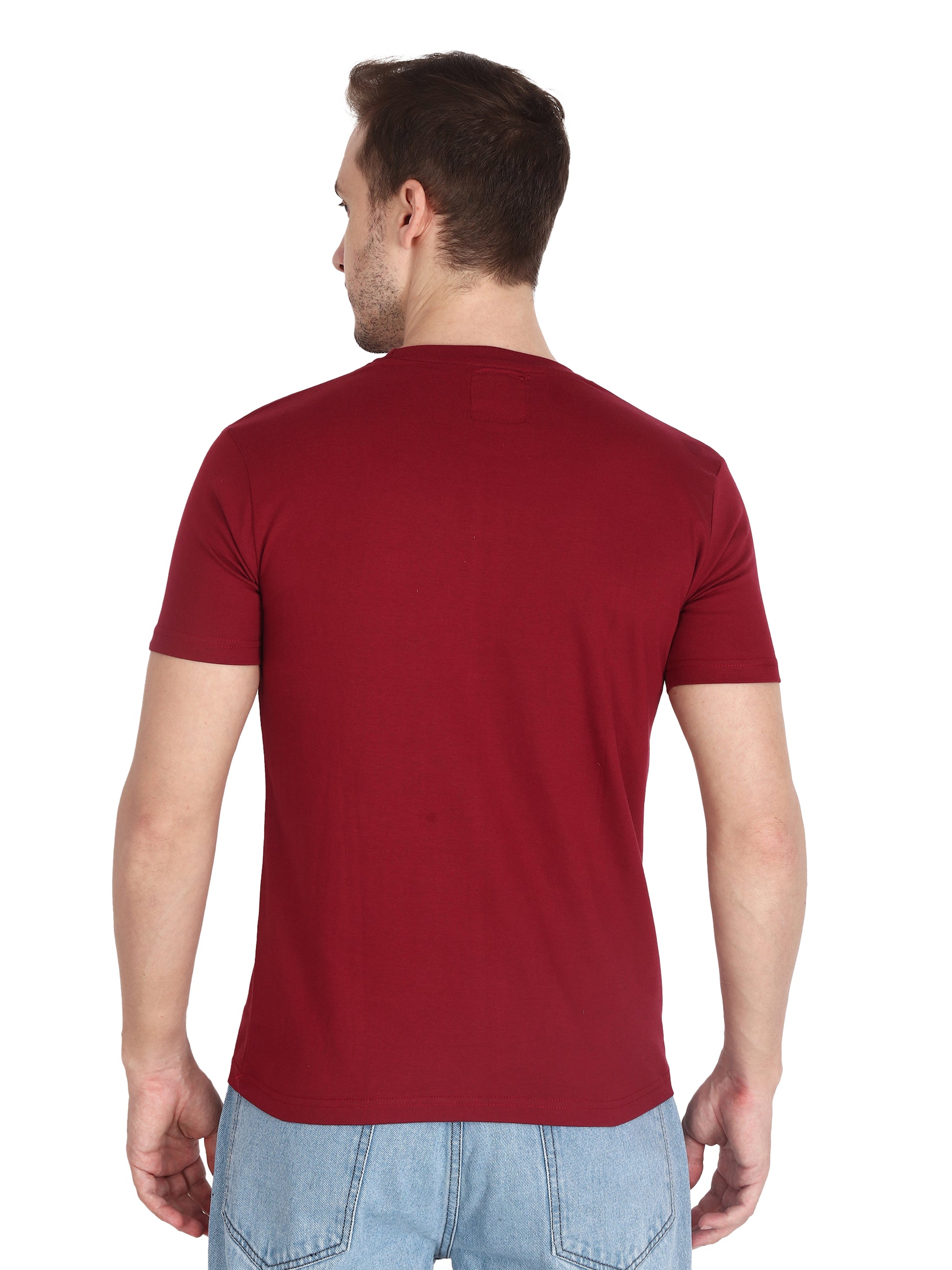 Foxie Classic Round Neck T-Shirt -Maroon - Foxie