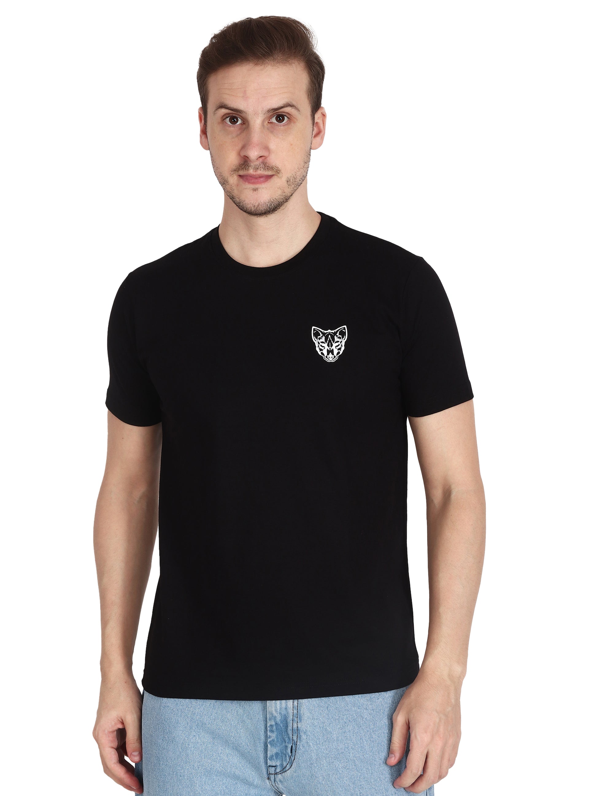 Foxie Classic Round Neck Printed T-Shirt -Black - Foxie