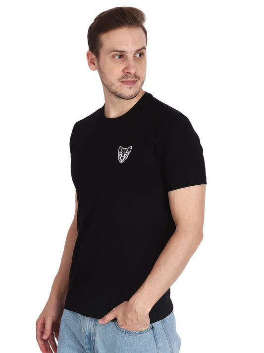 Foxie Classic Round Neck Printed T-Shirt -Black - Foxie