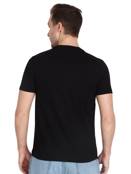 Foxie Classic Round Neck Printed T-Shirt -Black - Foxie