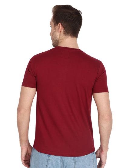 Foxie Classic Round Neck Printed T-Shirt -Maroon - Foxie
