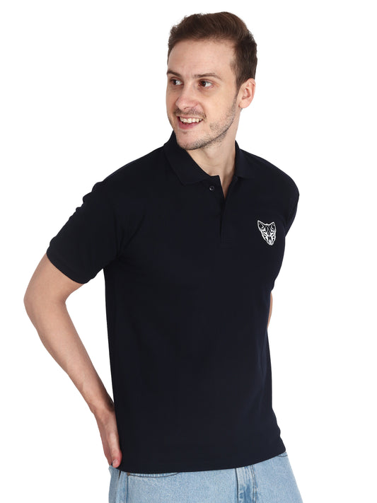 Foxie Polo Printed T-Shirt -Navy - Foxie