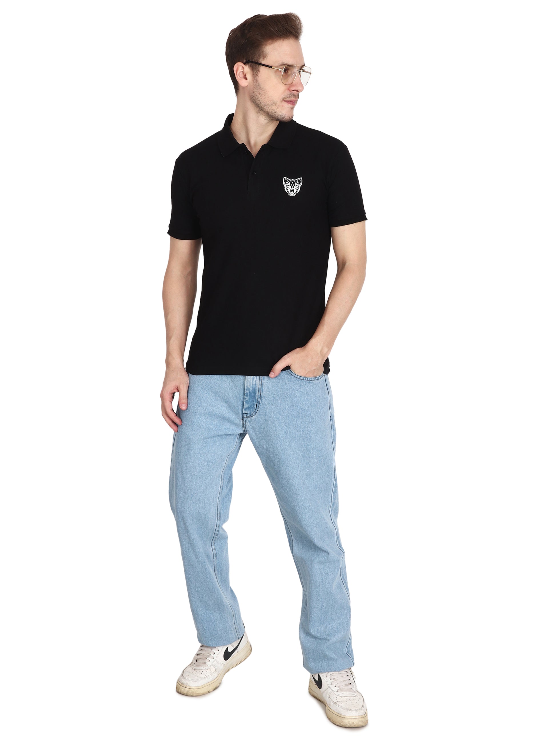 Foxie  Polo Printed T-Shirt -Black - Foxie