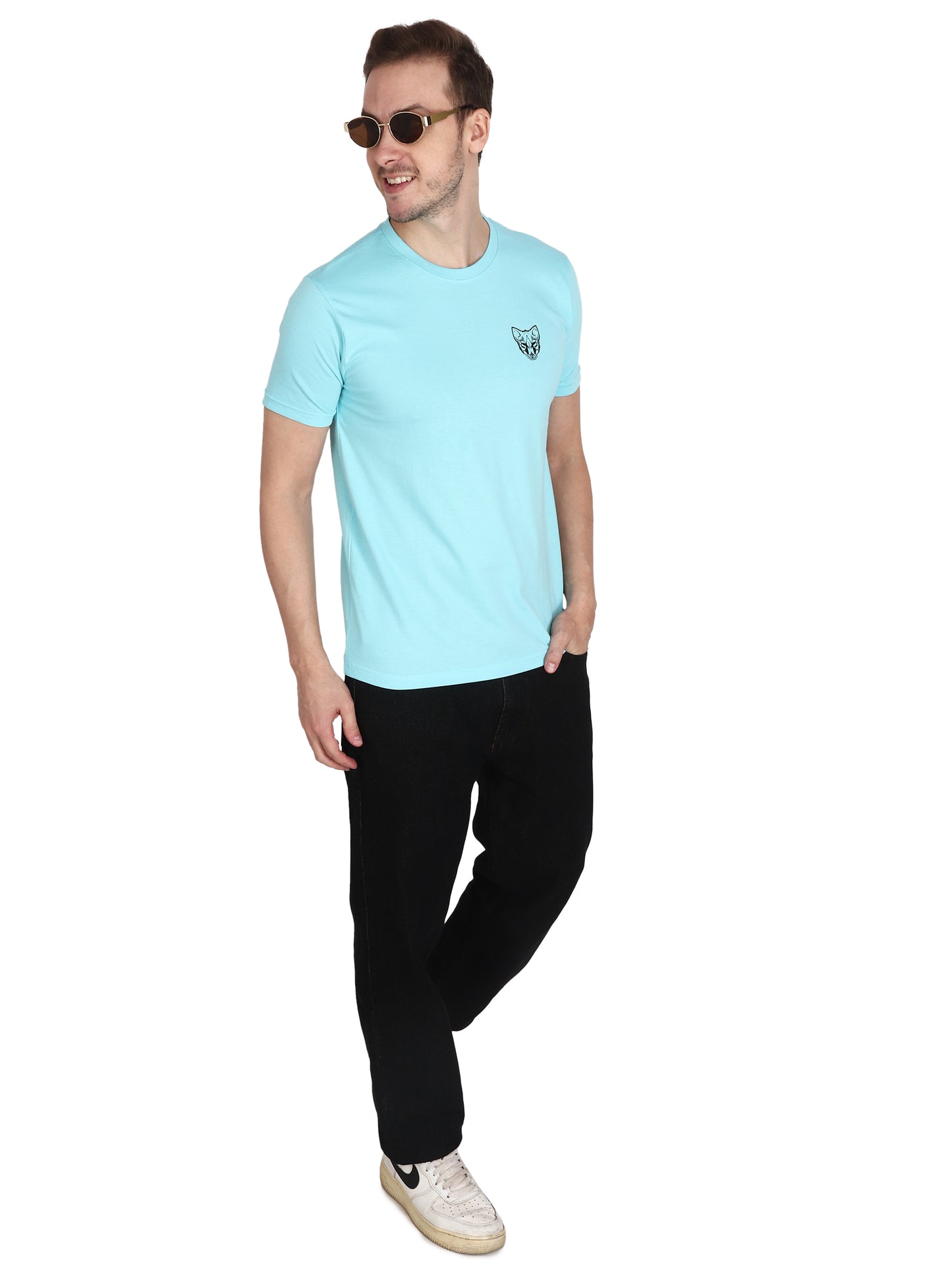 Foxie Classic Round Neck Printed T-Shirt -Cyon - Foxie