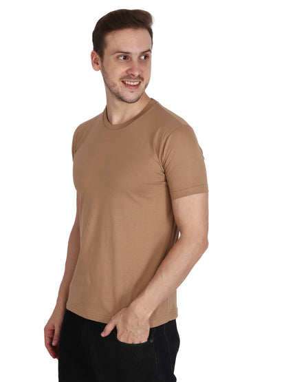 Foxie Classic Round Neck T-Shirt -Beige - Foxie
