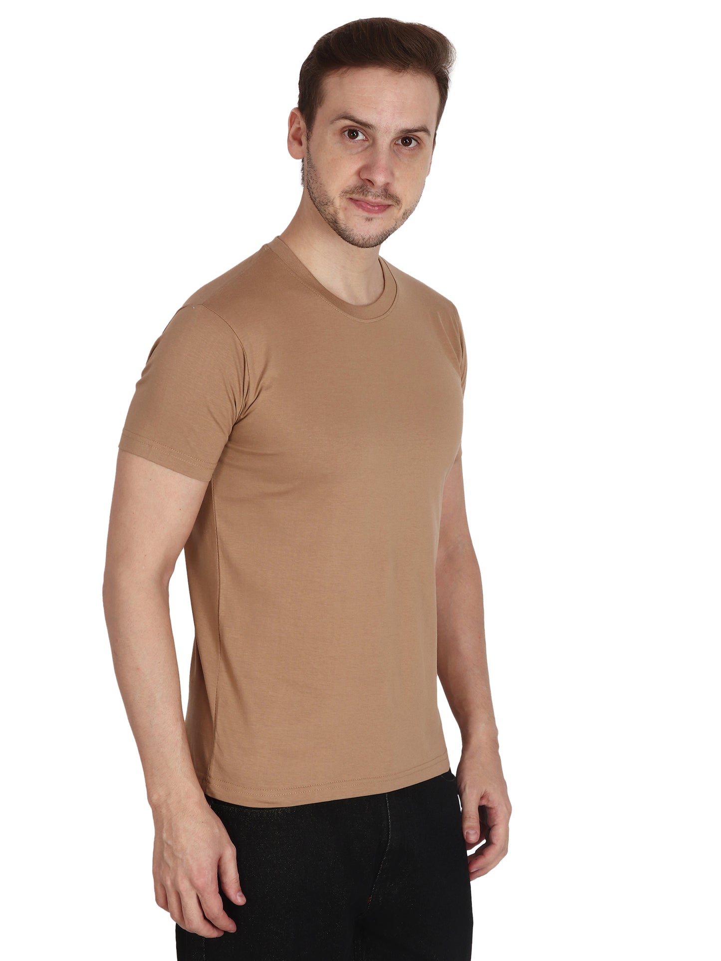 Foxie Classic Round Neck T-Shirt -Beige - Foxie