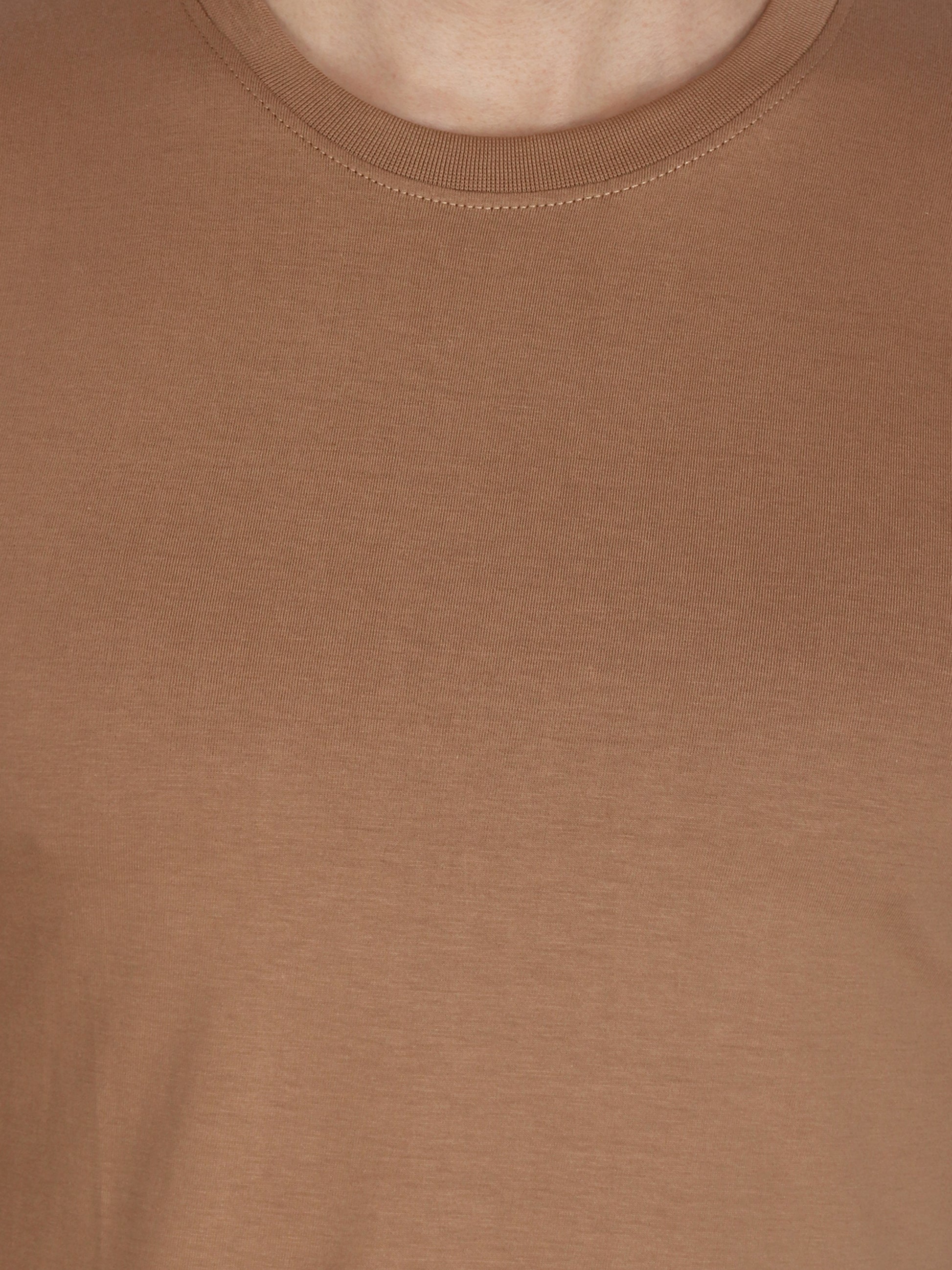 Foxie Classic Round Neck T-Shirt -Beige - Foxie