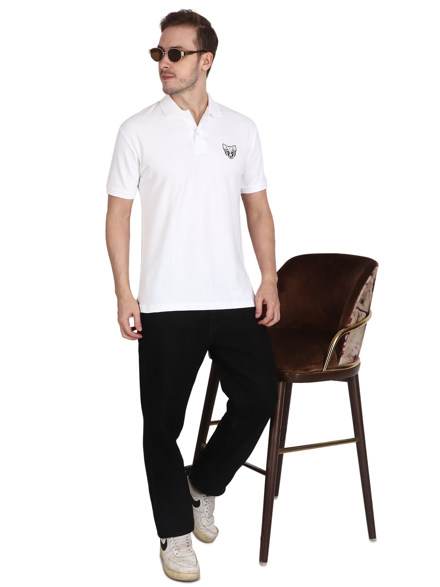 Foxie Polo Printed T-Shirt -White - Foxie