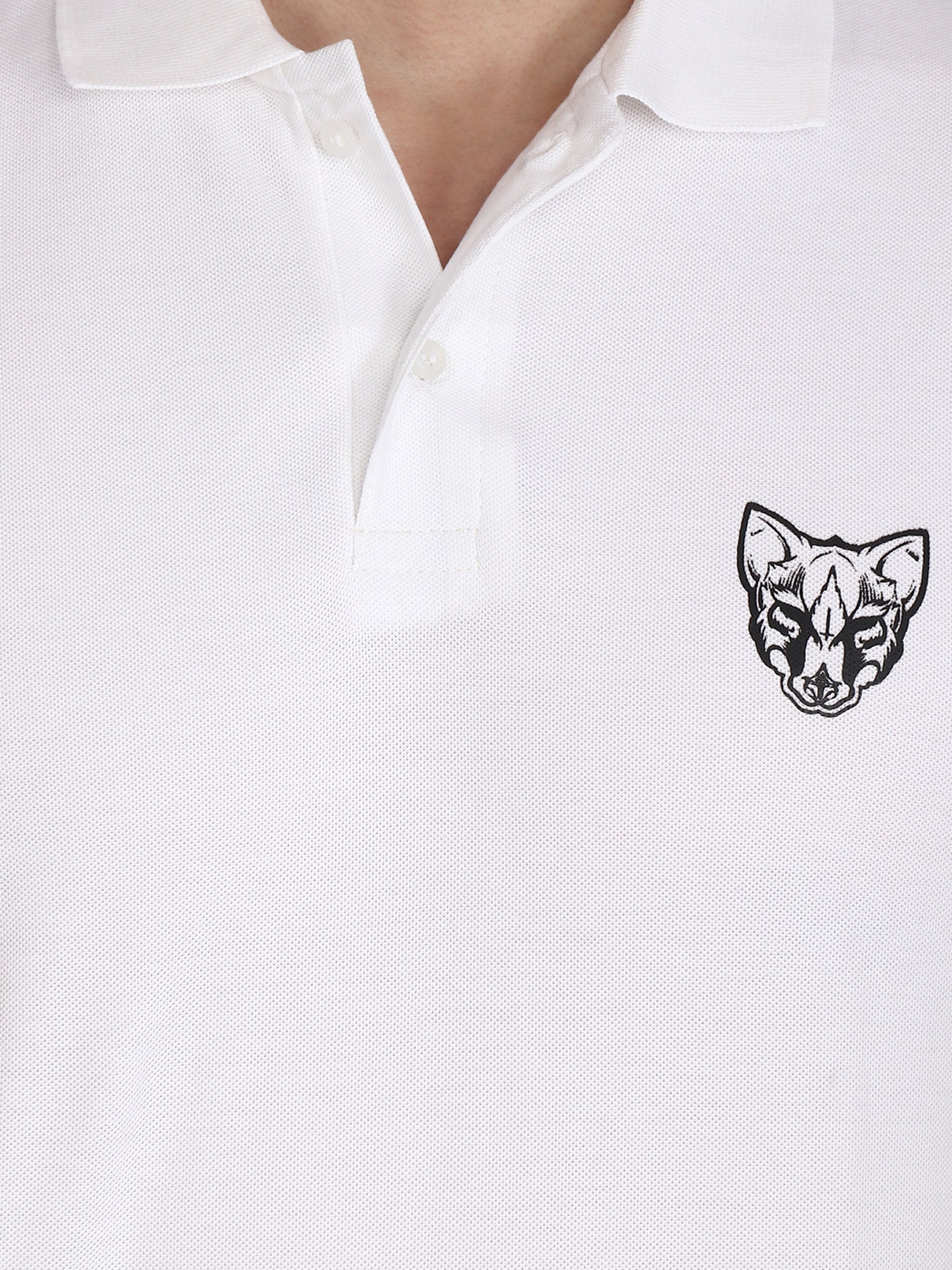 Foxie Polo Printed T-Shirt -White - Foxie