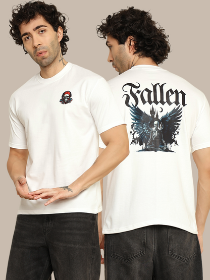 Foxie Fallen Printed Oversized T-shirt | White