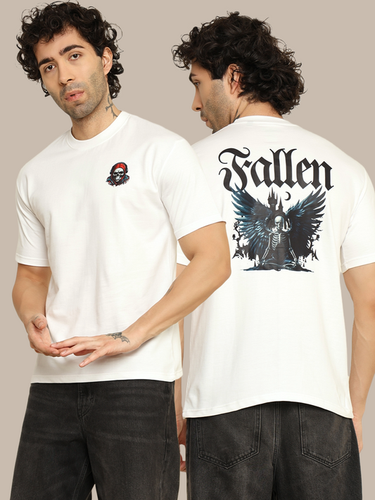 Foxie Fallen Printed Oversized T-shirt | White