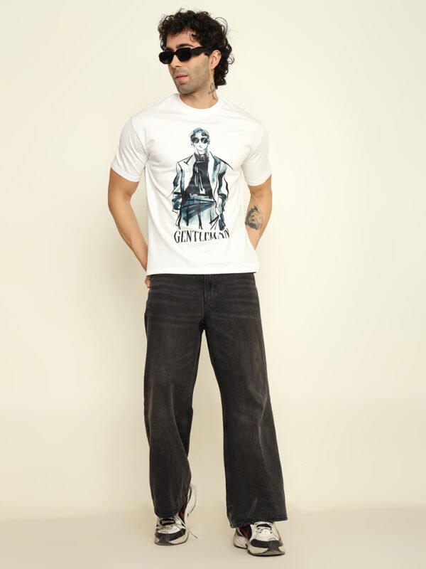 foxie gentlemen oversize fit printed t shirt
