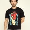 foxie red heart oversize printed t shirt
